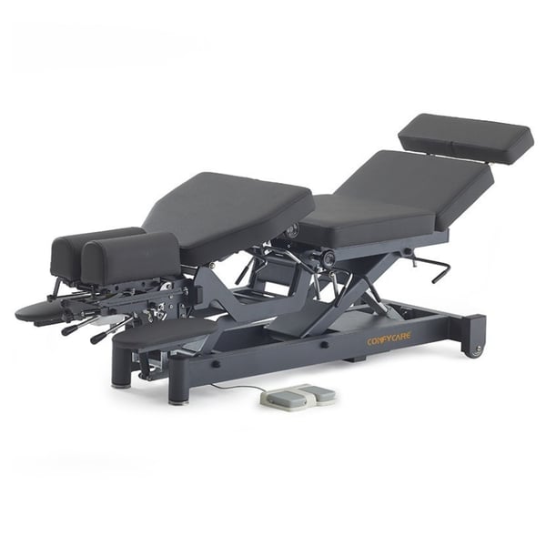 Table d'ostéopathie Scall Pro avec système Coinfycare Drops : six sections, précision et ergonomie pour les professionnels de la santé