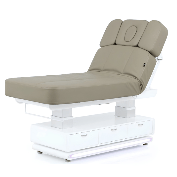 Table de soins SPA POST+ pour centres de spa, cliniques de bien-être et centres de beauté, avec chauffage et 4 moteurs.