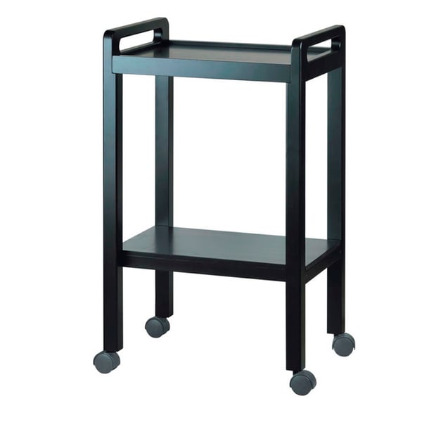 Chariot de base en résine: équipé de deux tablettes et poignées latérales