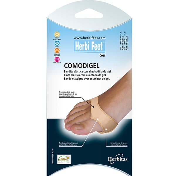 Comodigel Taille S et L : Bande élastique avec gel pour protéger la partie avant du pied