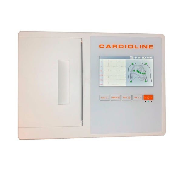 Électrocardiographe Cardioline ECG 200 L : avec 12 voies d'impression et d'interprétation (Glasgow inclus)