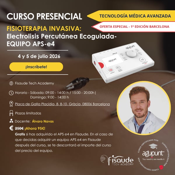 FORMATION EN PHYSIOTHÉRAPIE INVASIVE – ÉLECTROLYSE PERCUTANÉE GUIDÉE PAR ÉCHOGRAPHIE – ÉQUIPE APSE4 – 4 et 5 juillet 2026 – EN PRÉSENTIEL À BARCELONE