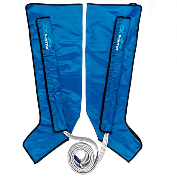 Deux couvre-jambes compatibles avec la pressothérapie numérique Kinefis Farma Press (4, 6 et 8 sections)