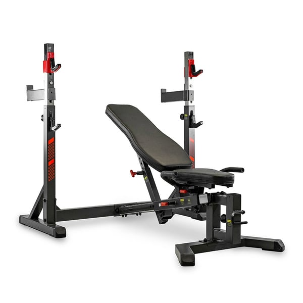 Banc multipositions Olympic Rack BH Fitness : conçu pour offrir une grande polyvalence dans l’entraînement de force en milieu semi-professionnel.