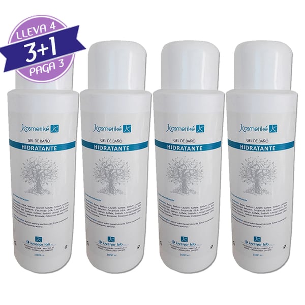 SUPER ECONOMIES 3 + 1: Gel de bain hydratant Kosmetiké 1000 cc
