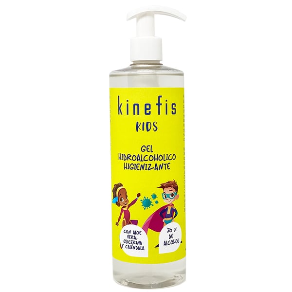 Gel désinfectant hydroalcoolique Kinefis Kids : A l'aloe vera, à la glycérine et au calendula (500ml)