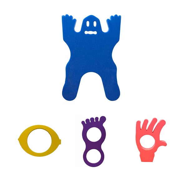 Pack de 4 mini tapisseries : pied, main, citron et fantôme