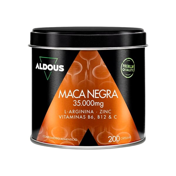 Maca noire avec L-Arginine, Zinc et Vitamines Aldous (200 capsules)