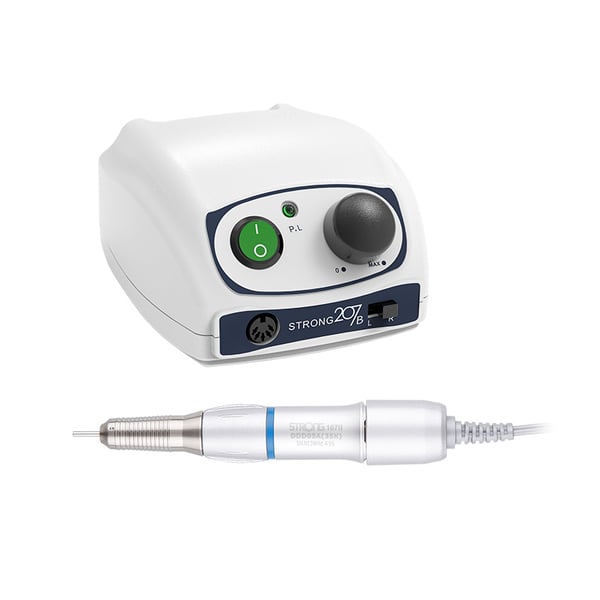 Micromoteur 207B puissant : 35 000 tr/min, pédale de rhéostat et système de sécurité pour éviter les surcharges