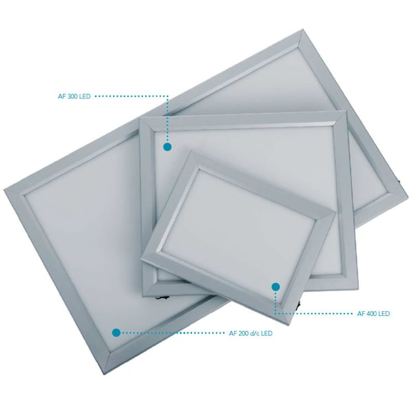 Négatoscope LED extra-plat AF200 avec cadre en aluminium : Double corps