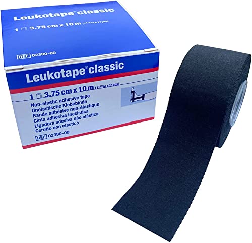 Leukotape Classic Ruban Élastique Adhésif 3,75 cm x 10 mètres : Couleur Noir