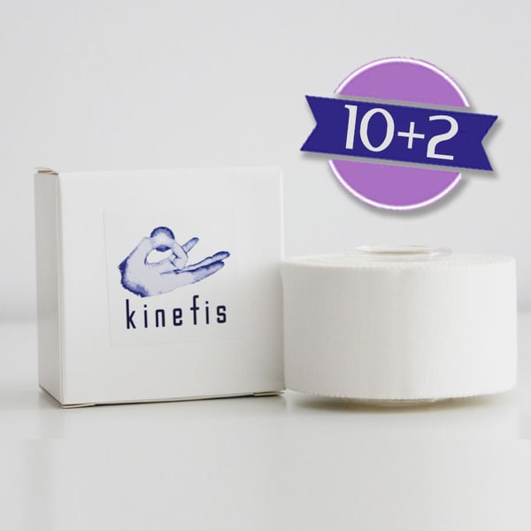 OFFRE 10 + 2: Ruban Kinefis Excellent blanc couleur 3,75 cm x 10 m