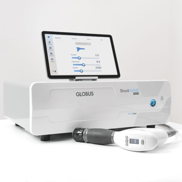 Ondes de choc radiales Shockwave 2000 Med Line : générateur pneumatique et 66 programmes de traitement