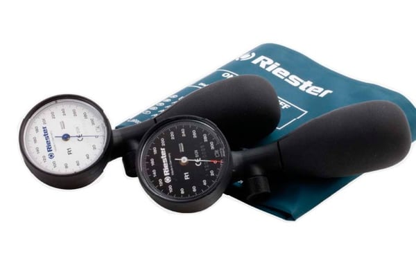 Tensiomètres anéroïdes Riester R1 shock-proof noir Brassard désinfectable enfants, 1 tube, sans latex