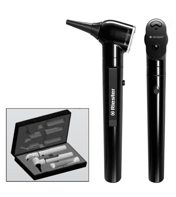 Otoscope/Ophtalmoscope Riester e-scope F.O. XL/HL 2,5 V, en coffret (deux couleurs disponibles)
