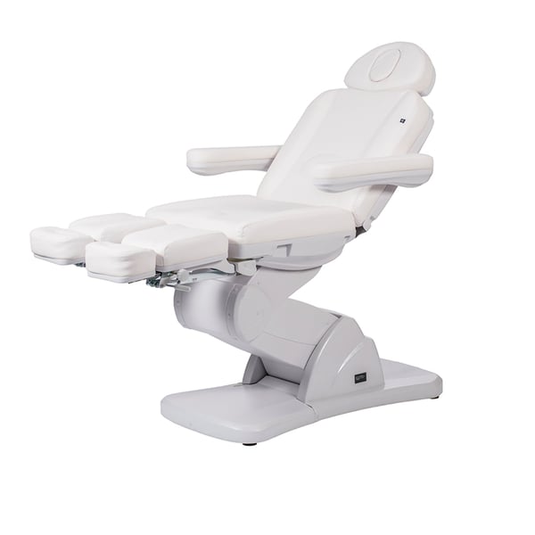 Chaise de podologie électrique Talus: trois moteurs qui contrôlent la hauteur, le dossier et l'inclinaison de l'assise