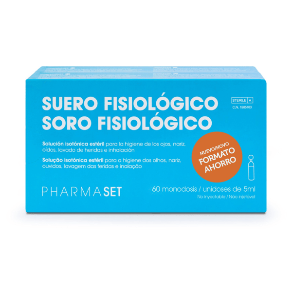 Solution saline physiologique en flacons unidoses de 5 ml (différents formats)