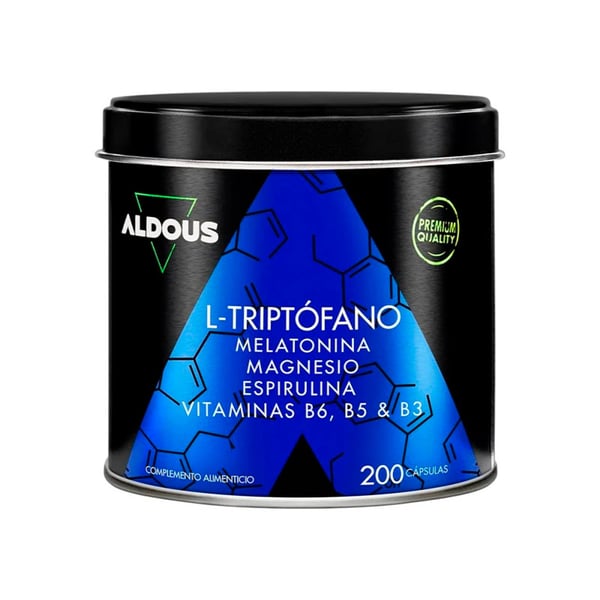 Tryptophane avec mélatonine, magnésium, spiruline et vitamines Aldous (200 capsules)