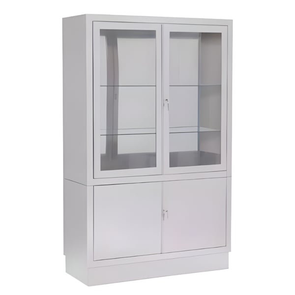 Vitrine en acier inoxydable : pour hôpitaux, cliniques et cabinets médicaux (160 x 40 x 100)