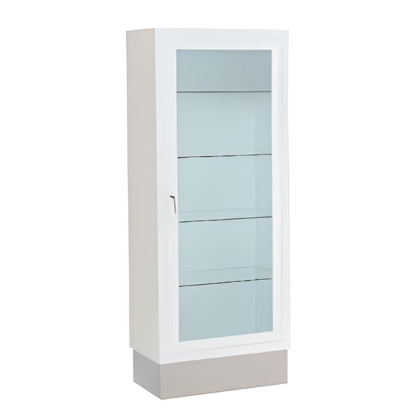 Vitrine émaillée avec 1 porte et 4 étagères fixes (150X35X60)