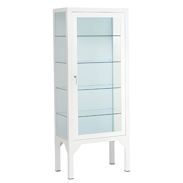 Vitrine clinique avec porte en acier émaillé (150 x 60 x 35)