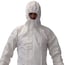 Combinaison jetable avec certificat CE 2163 : Avec poignets, capuche et chevilles élastiques et fermeture frontale avec fermeture éclair couverte