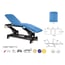 Civière électrique écoposturale : trois corps avec structure à bielle noire et appui-tête T13 (62 x 198 cm)