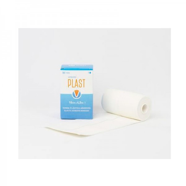 Vendari Plast 10cm x 4,5 mètres : bandage élastique adhésif en coton (UNITÉ)