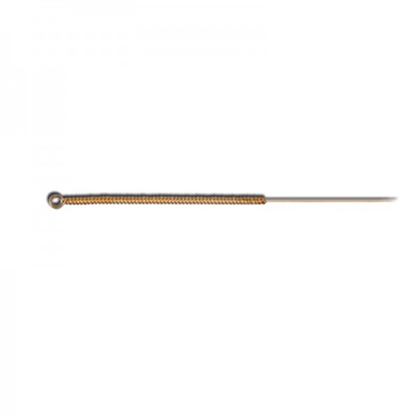 Aiguille Acupuncture type chinois avec tête et sans guide, plaqué or de 18 carats Zenlong 0,22X13 mm Aiguille Acupuncture type chinois avec tête et sans guide, plaqué or de 18 carats Zenlong 0,22X13 mm