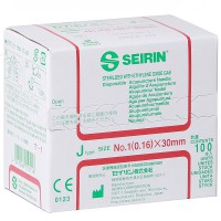 Aiguilles Seirin Type J avec manche plastique avec guide 0,16x30 mm (couleur rouge) Aiguilles Seirin Type J avec manche plastique avec guide 0,16x30 mm (couleur rouge)