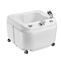Baignoire d'hydromassage pour les pieds : Avec jet d'eau réglable, éclairage LED et roulettes pour le mouvement Baignoire d'hydromassage pour les pieds : Avec jet d'eau réglable, éclairage LED et roulettes pour le mouvement
