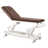 Table de massage électrique écoposturale : deux sections, avec système périphérique et structure à bielle blanche (62 x 188 cm)