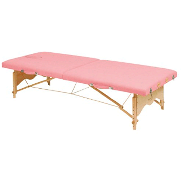 Table pliante écoposturale : deux corps, avec structure en bois et design spécial pour les techniques Shiatsu (70 x 182 cm)