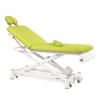 Table de massage électrique écoposturale : deux sections avec ciseaux blancs (70 x 188 cm)