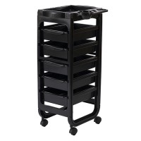 Comby Rolling Styling Trolley - Cinq tiroirs coulissants, côtés ouverts et poignées latérales Comby Rolling Styling Trolley - Cinq tiroirs coulissants, côtés ouverts et poignées latérales