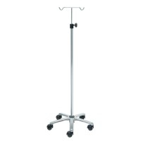 Support de sérum Kinefis en acier chromé avec base en aluminium et deux cintres en acier chromé Support de sérum Kinefis en acier chromé avec base en aluminium et deux cintres en acier chromé