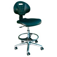 Tabouret en polyuréthane Kinefis Elite : Avec dossier, anneau de repose-pieds et hauteur élevée de 59 à 84 cm Tabouret en polyuréthane Kinefis Elite : Avec dossier, anneau de repose-pieds et hauteur élevée de 59 à 84 cm