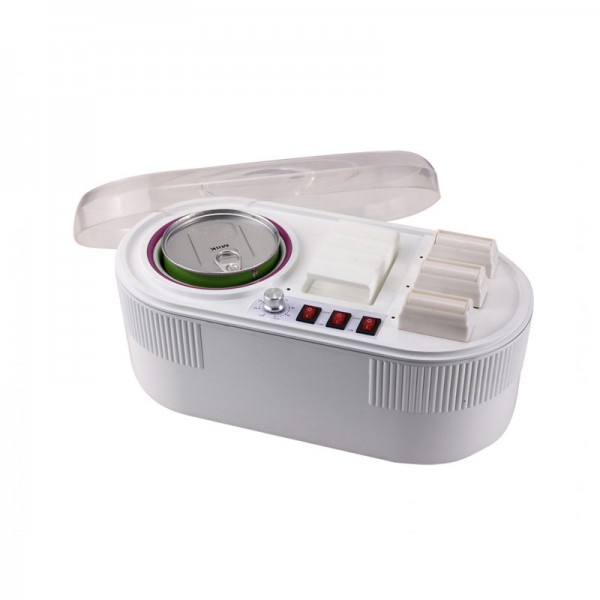 Fondoir à cire Combiwax et roll-on: chauffe-bidon de 800 grammes et 3 cartouches de cire Fondoir à cire Combiwax et roll-on: chauffe-bidon de 800 grammes et 3 cartouches de cire