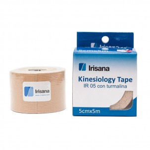 Kinesiology Tape Irisana avec tourmaline bande beige 5 cm x 5 m