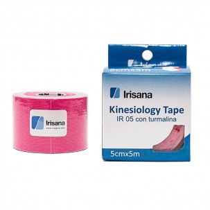 Kinesiology Tape Irisana avec tourmaline bande rouge 5 cm x 5 m