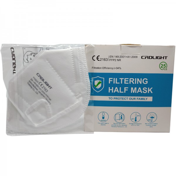 Masques FFP2 avec certificat CE européen (emballés individuellement - boîte de 25 unités)