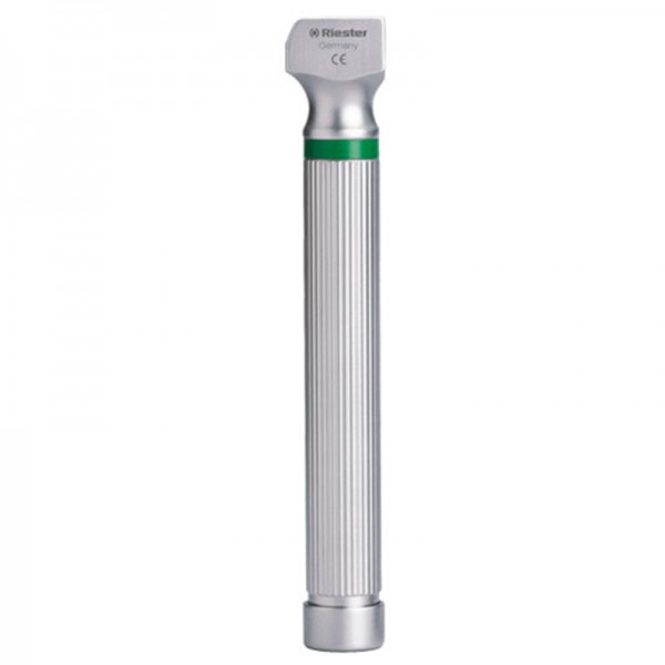 Manche pour laryngoscopes Riester non rechargeables pour piles type AA, Ø 19 mm, XL 2,5 V. pour lames avec F.O. Manche pour laryngoscopes Riester non rechargeables pour piles type AA, Ø 19 mm, XL 2,5 V. pour lames avec F.O.