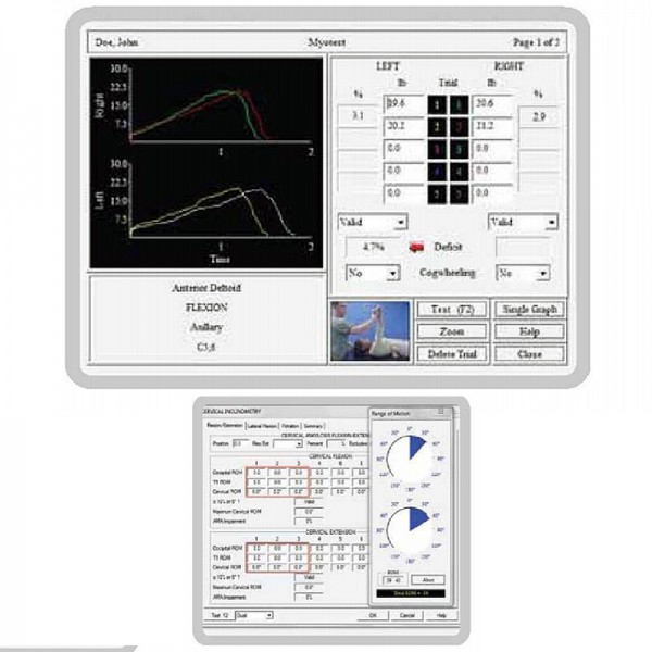 Logiciel clinique pour dynamomètre d'évaluation musculo-squelettique MicroFET2