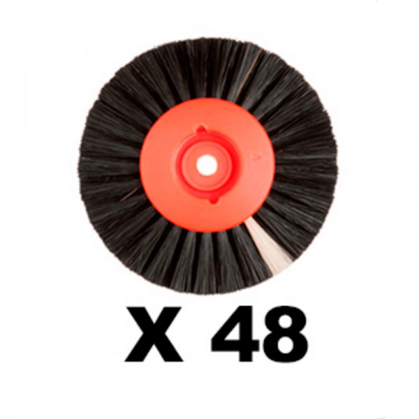 Brosse circulaire Hatho 80 mm à quatre rangées avec poils noirs (60 unités)