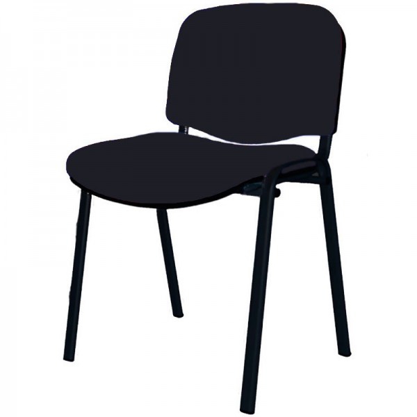Chaise Iso avec structure en époxy noir et revêtement Baly (textile) en noir