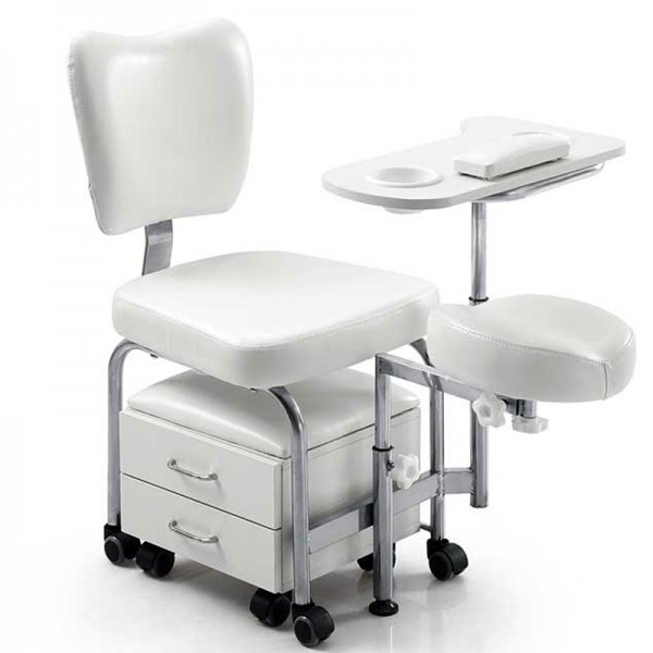 Fauteuil de pédicure Tendy: équipé d'un tabouret et d'une commode Fauteuil de pédicure Tendy: équipé d'un tabouret et d'une commode