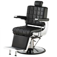 Chaise de barbier Bessone: dossier inclinable, rembourrage de haute qualité et pompe hydraulique robuste