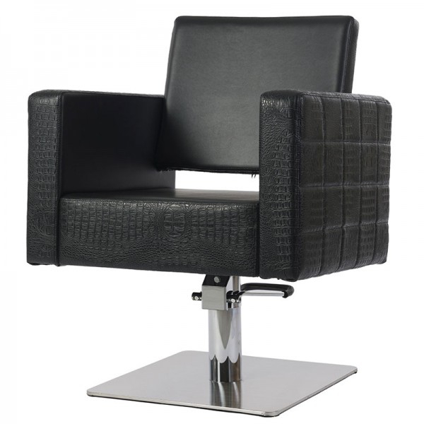 Brando Hairdressing Chair: Design ergonomique, classique et élégant, lignes carrées et accoudoirs