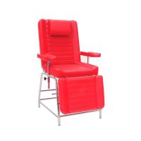 Chaise ergonomique pour extractions : Structure en acier, dossier et repose-pieds rabattables manuellement (couleurs disponibles)