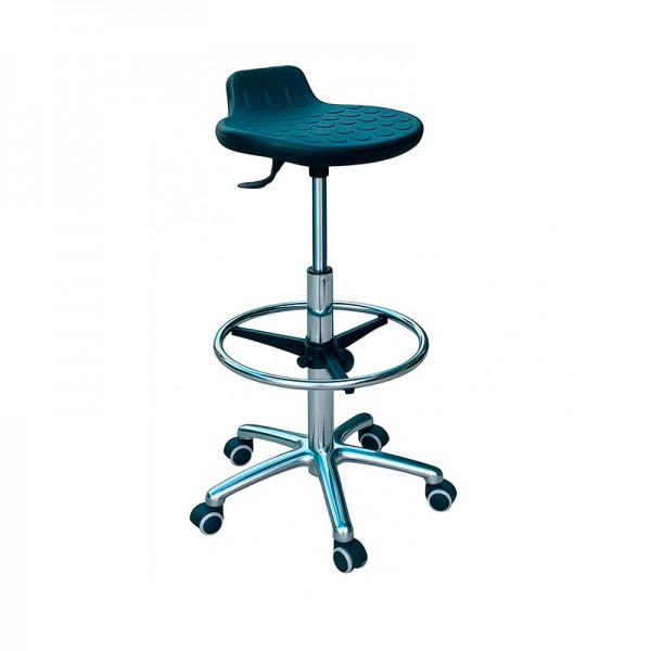 Tabouret en polyuréthane Kinefis Elite : Sans dossier, avec anneau repose-pieds et hauteur élevée de 59 - 84 cm Tabouret en polyuréthane Kinefis Elite : Sans dossier, avec anneau repose-pieds et hauteur élevée de 59 - 84 cm